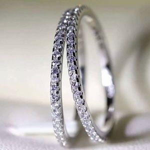 18K WHITE GOLD DIAMOND ETERNITY STACKABLE RING